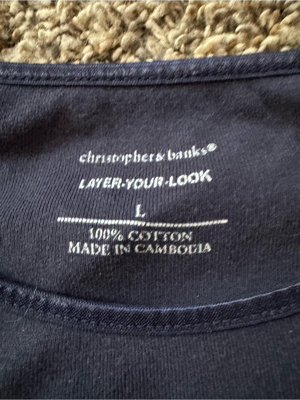 Christopher & Banks Navy Long Sleeve Tee - Picture 2 of 2